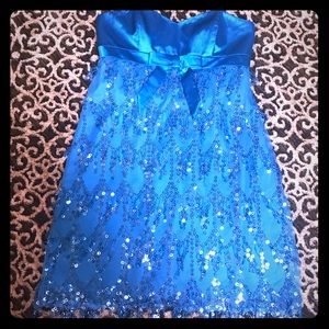 Betsey Johnson Evening blue Sequin Fringe dress